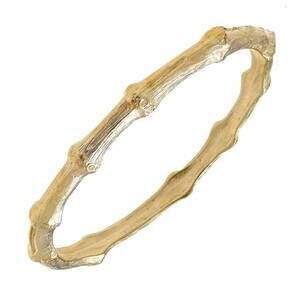 NEW SUSAN SHAW women's bamboo bangle bracelet in gold